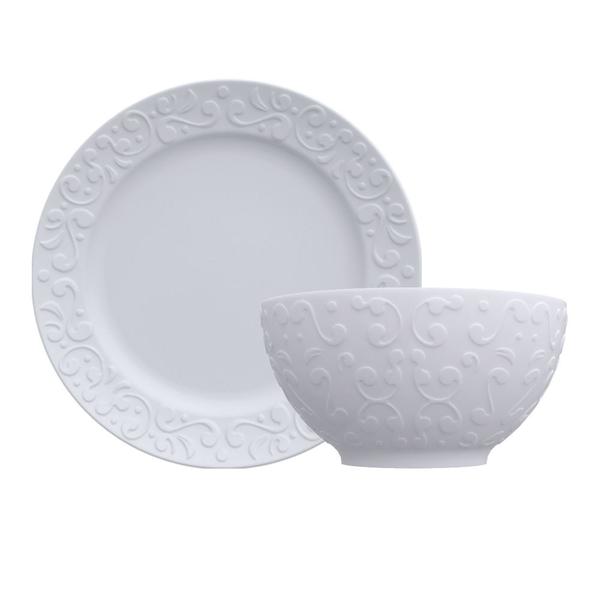 Jogo 4 Bowls Tigela + 4 Sobremesa Tassel Porcelana Germer - Porcelanas Germer Imagem de Jogo 4 Bowls Tigela + 4 Sobremesa Tassel Porcelana Germer