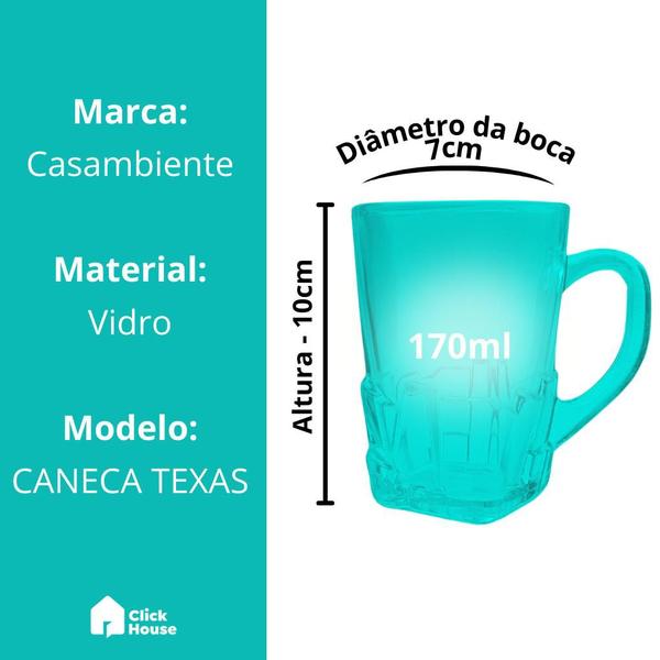 Imagem de Jogo 4 Caneca Xícara de Café Capuccino Chá Vidro 170ml