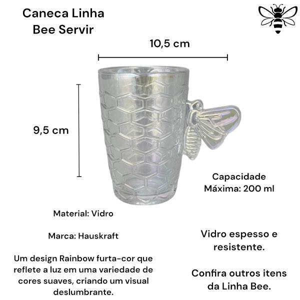 Imagem de Jogo 4 Canecas 200ml Bee Abelhas Furta-cor Rainbow Hauskraft