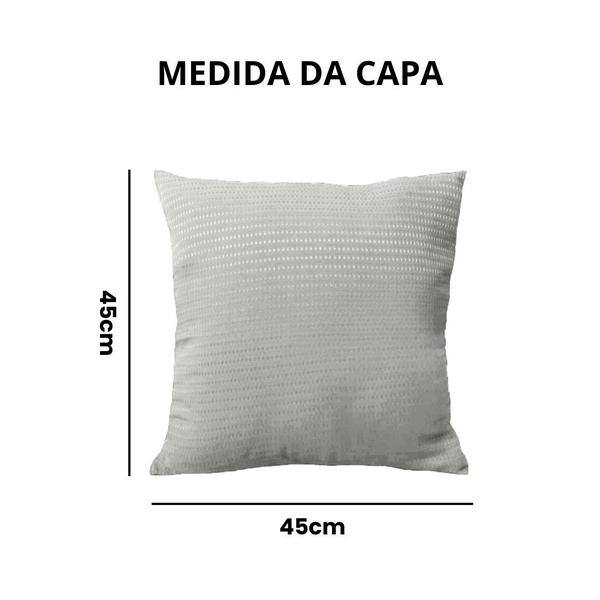 Imagem de Jogo 4 Capa Almofada Decorativa Cinza Piquet 45x45 Zíper