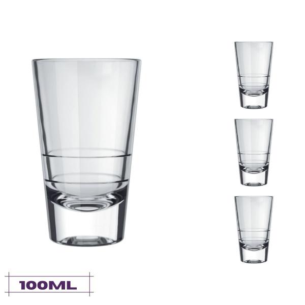 Imagem de Jogo 4 Copos de Shot 100ml Caninha Dose Tequila Whisky