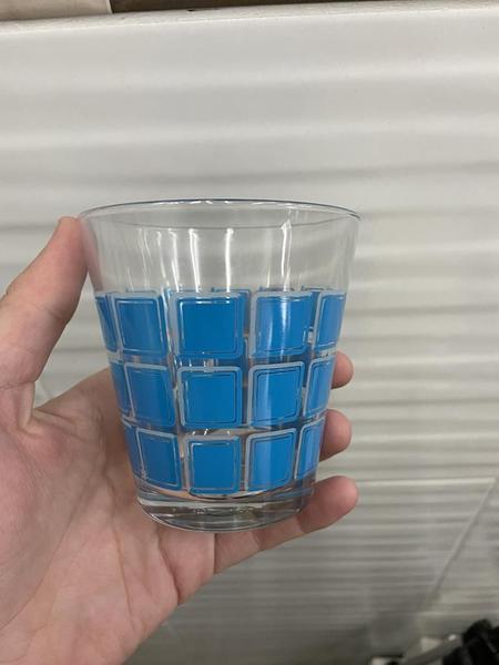 Imagem de Jogo 4 Copos De Vidro Azul 200ml Drinks E Bebidas Baixo