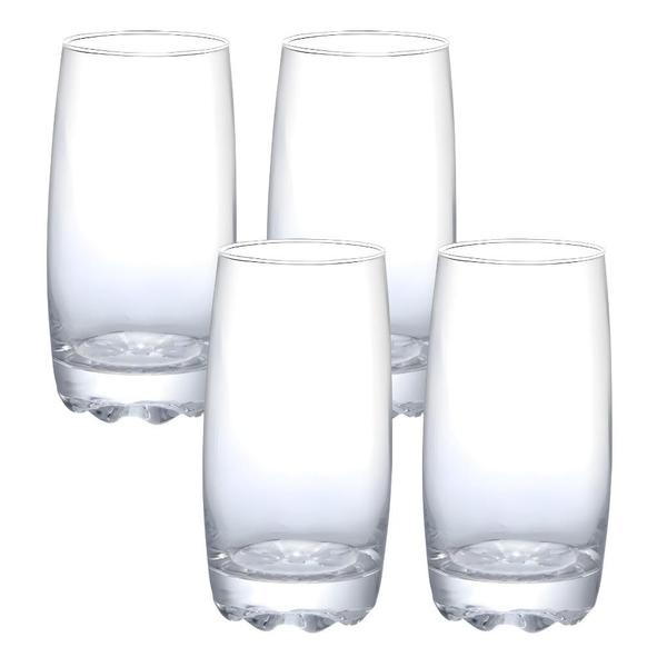 Imagem de Jogo 4 Copos Vidro Apolo Transparente Long Drink Água Suco Multiuso 370ml