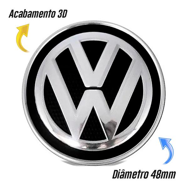 Imagem de Jogo 4 Emblema Adesivo Calota Vw Gol G1 A G8 Resinado - 48mm