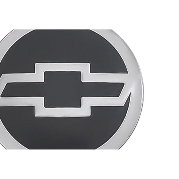 Imagem de Jogo 4 Emblema Roda  Chevrolet Cinza 90mm.