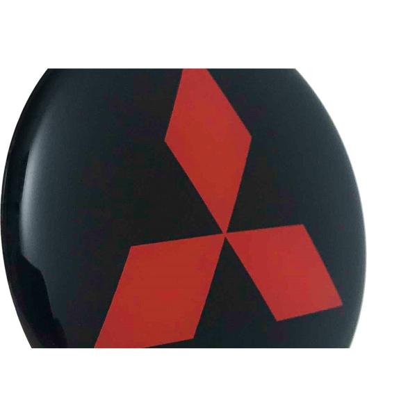 Imagem de Jogo 4 Emblema Roda  Mitsubishi Preto C/ Vermelho 65mm.