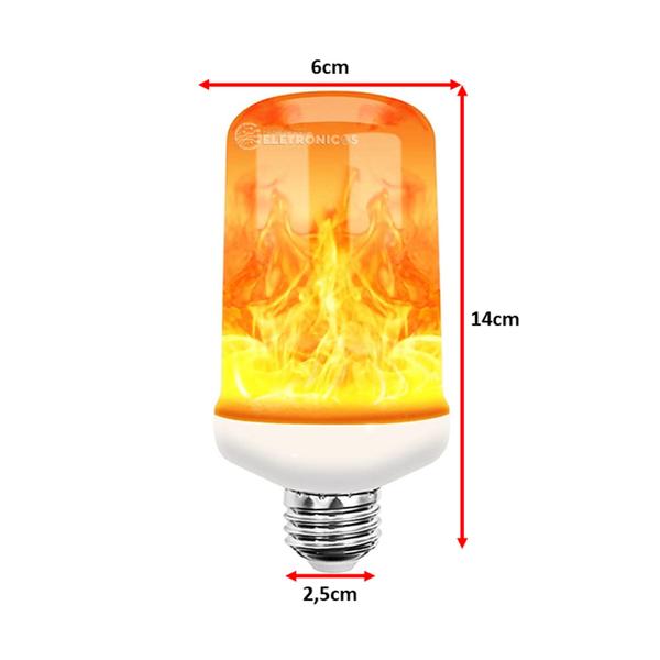 Imagem de Jogo 4 Lâmpadas Led Luz 9w Bivolt Chama Fogo Tocha 9w Ideal Para Iluminação Externa TB0566