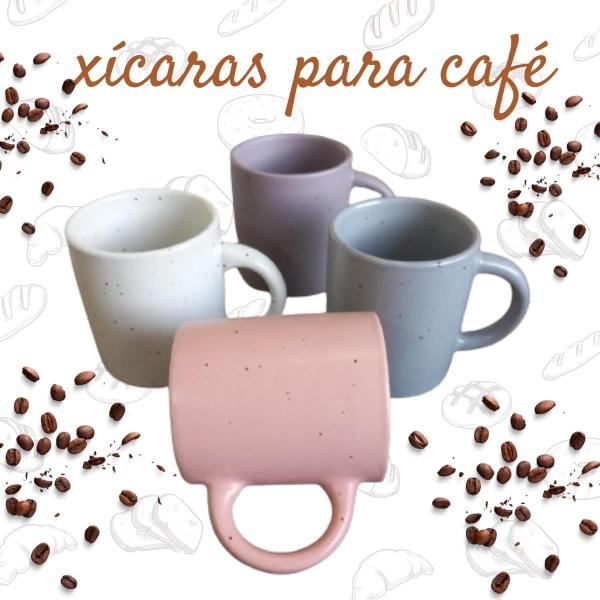 Imagem de Jogo 4 pcs caneca ceramica coloridas p/cafe 85ml