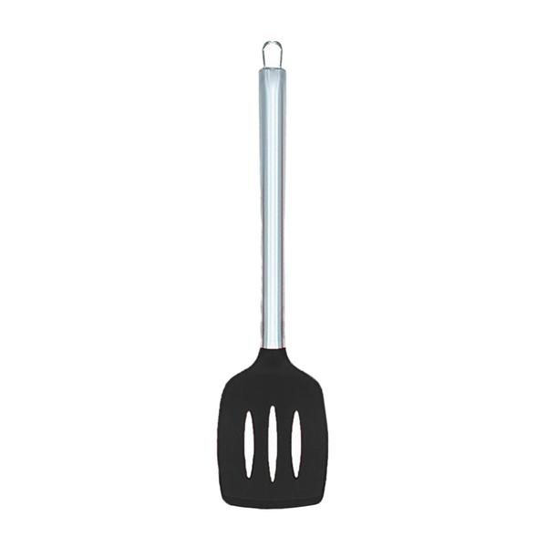 Imagem de Jogo 4 Peças De Silicone Cabo Inox Utensílios Cozinha Colher Concha Escumadeira Espátula