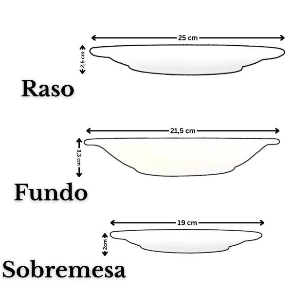 Imagem de Jogo 4 Prato Fundo Mesa Massas Risoto Sopa Caldo Para Restaurante Buffet Casa Self Service porcelana Branca Resistente com Borda Grossa 21,5cm