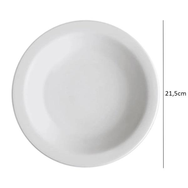 Imagem de Jogo 4 Pratos Fundos de Porcelana 21,5cm Classe Única Iguaçu Germer Branco