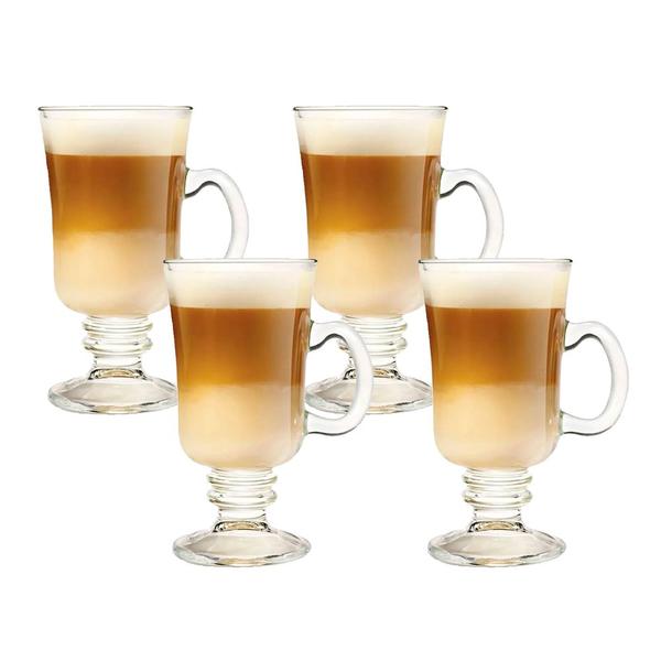 Jogo 4 Taças de Cappuccino Café Caneca Dolce Gusto Nespresso Vidro Transparente 250ml Lyor Imagem de Jogo 4 Taças de Cappuccino Café Caneca Dolce Gusto Nespresso Vidro Transparente 250ml Lyor