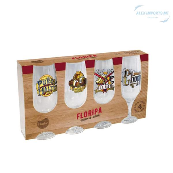 Imagem de Jogo 4 Taças De Cerveja Floripa 300 ml com 4 unidade