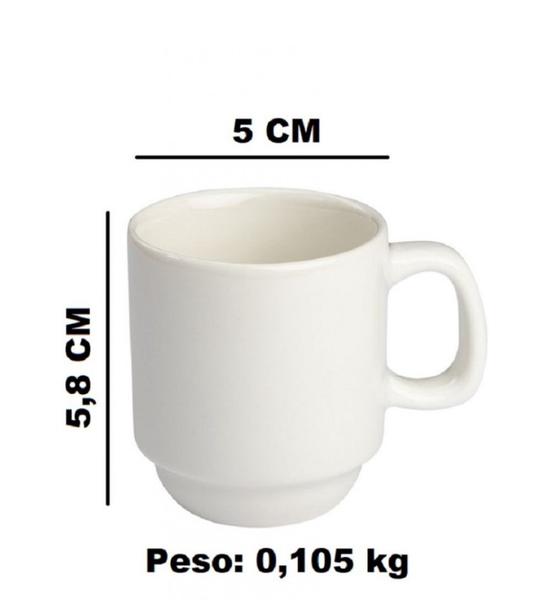 Imagem de Jogo 4 Xícaras De Chá Sem Pires Empilhavel 200ml - Porcelart Cor Branco Liso