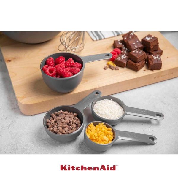 Imagem de Jogo 4 Xícaras e 5 Colheres Medidoras Luxo Cinza KitchenAid