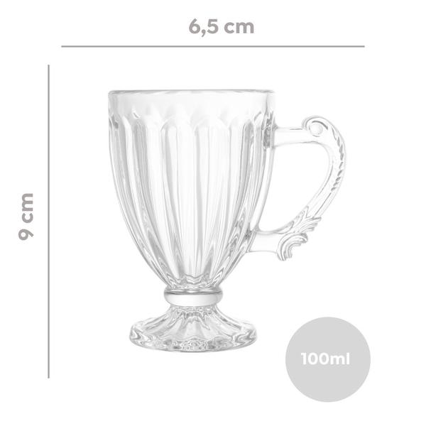 Imagem de Jogo 4 Xícaras para Café de Cristal Transparente Imperial 100ml Lyor