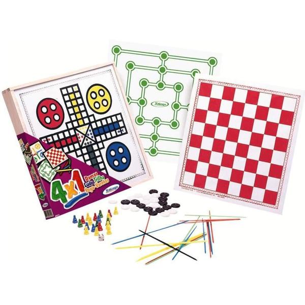 Jogo 4X1 Ludo Damas Trilha Pega Varetas Xalingo Imagem de Jogo 4X1 Ludo Damas Trilha Pega Varetas Xalingo
