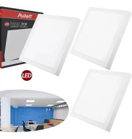 Imagem de Jogo 5 Painel Led 18w Embutir Quadrado 6500k Luz Branca Frio