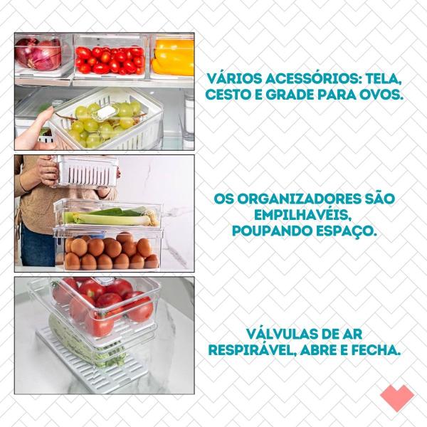 Imagem de Jogo 5 Un Organizadores Retangular Grande Porta Ovos Alimentos