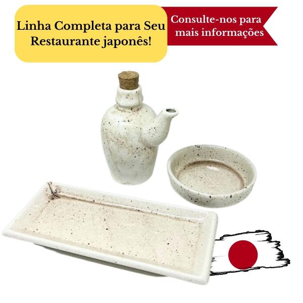 Imagem de Jogo 50 Pratos Sushi Kakusara Retangular Porcelana Branco