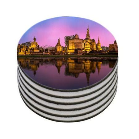 Imagem de Jogo 6 Bolacha de Chopp Neoprene Paris Mapas Viagens Redondo