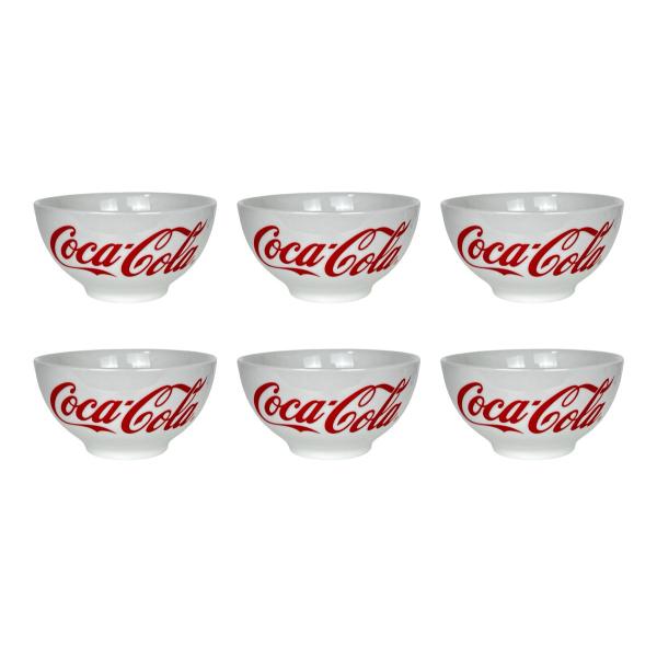 Imagem de Jogo 6 Bowls Coca-Cola De Porcelana Tigela Redonda 440ml