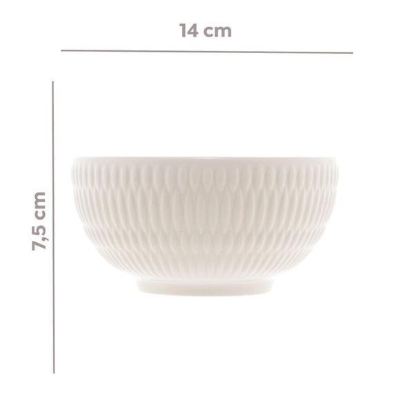 Imagem de Jogo 6 Bowls de Porcelana New Bone Toledo Branco 15cm Lyor