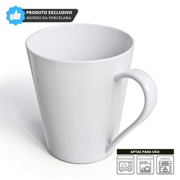 Imagem de Jogo 6 Caneca Chá Café Branco 250ml em Porcelana