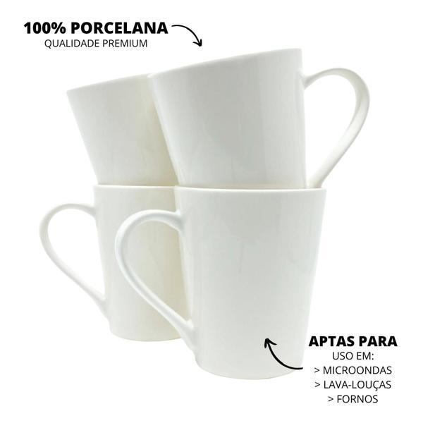 Imagem de Jogo 6 Caneca Chá Café Branco 250ml em Porcelana