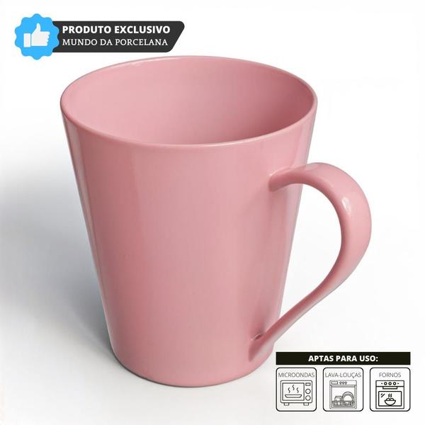 Imagem de Jogo 6 Caneca Chá Café Rosa 250ml em Porcelana