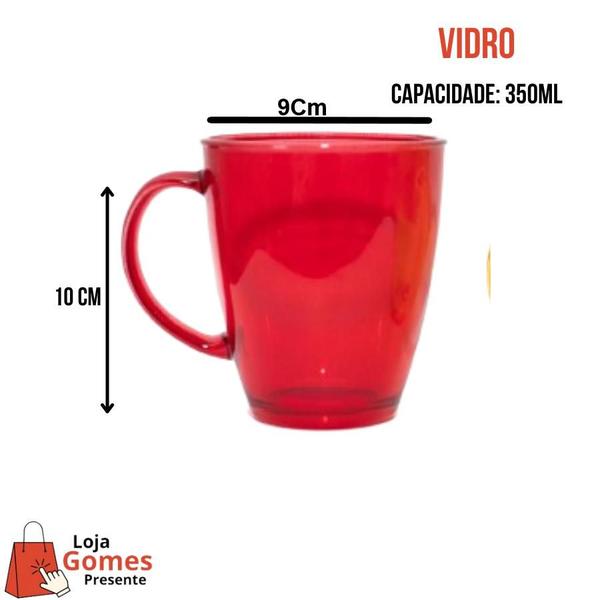 Imagem de Jogo 6 Canecas De Chá Café Colorida Grande 350ml Luxo