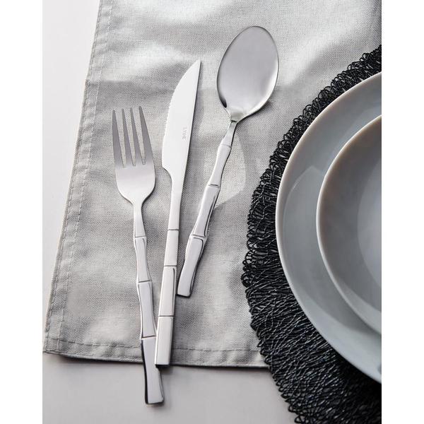 Imagem de Jogo 6 Colheres para Mesa Aço Inox e Bambu Elegant 19,8cm