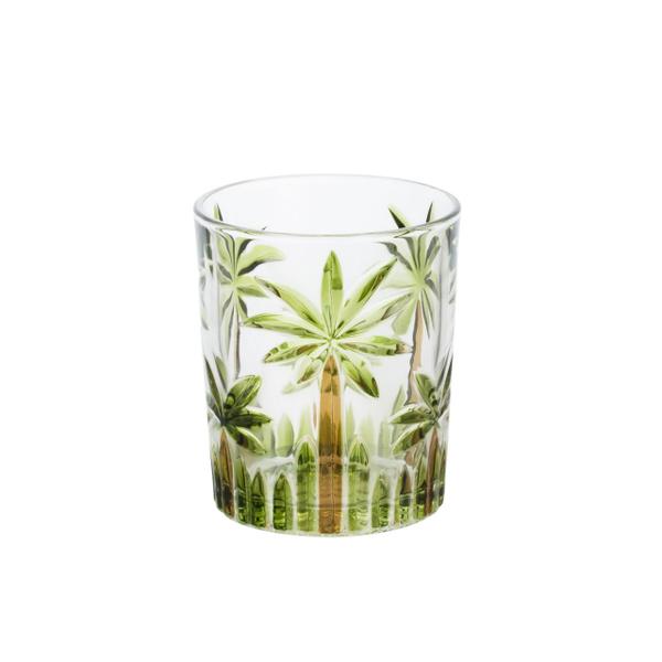 Imagem de Jogo 6 copo baixos 340ml de cristal de chumbo Palm Tree Handpaint Wolff - 27773