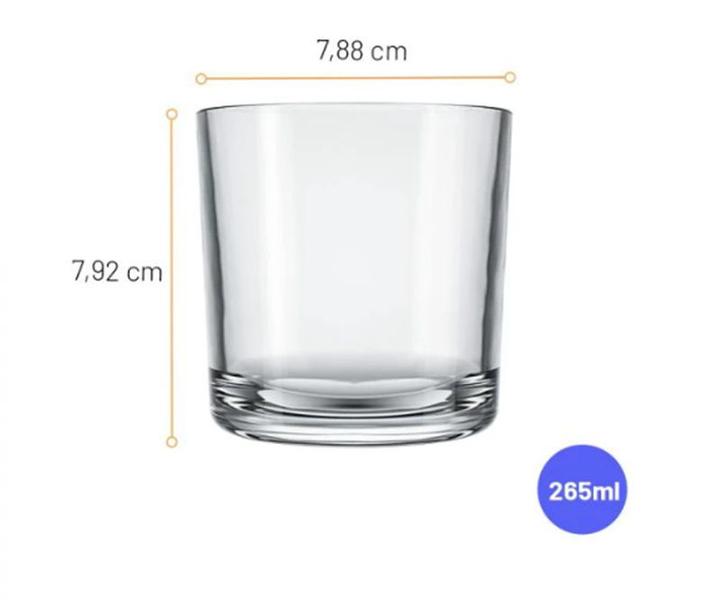 Imagem de Jogo 6 Copo Bar Whisky Drink Cerveja Água Dose 265 Ml Barman