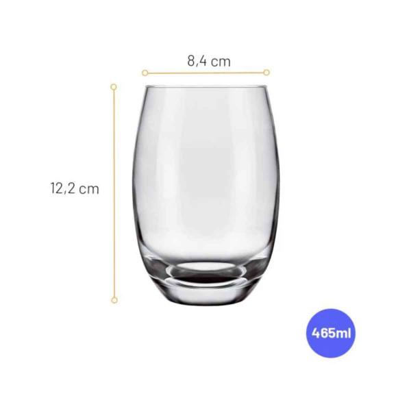 Imagem de Jogo 6 Copos Aruba Nadir Figueiredo 465mL Vidro Transparente Kit Conjunto Long Drink