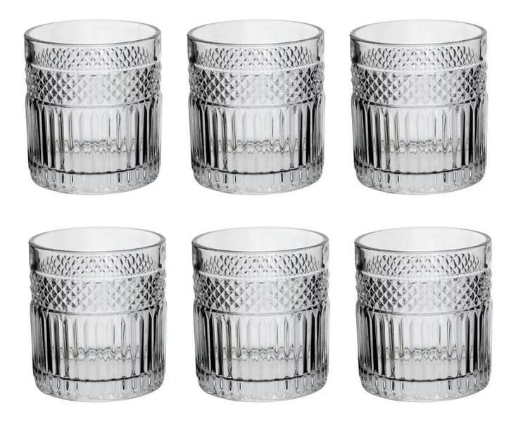 Imagem de Jogo 6 Copos De Cristal Para Whisky Drinks Palace Luxo 330ml