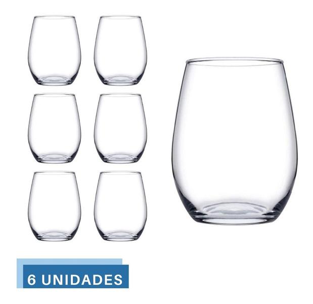 Imagem de Jogo 6 Copos De Vidro Amber 440ml Pasabahce Drink Suco Vinho