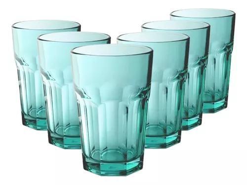 Imagem de Jogo 6 Copos De Vidro Cocktail Azul Tiffany 440ml - Gamma