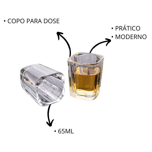 Imagem de Jogo 6 Copos de Vidro Resistente Dose Shot Para Drinks 65ml