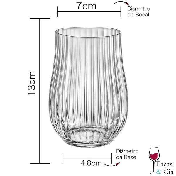 Imagem de Jogo 6 Copos Suco Cristal Vintage Bohemia Tulipa Optic 450ml