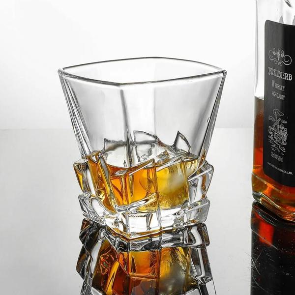 Imagem de Jogo 6 Copos Whisky Vidro Licor Luxuoso Sofisticado 285Ml