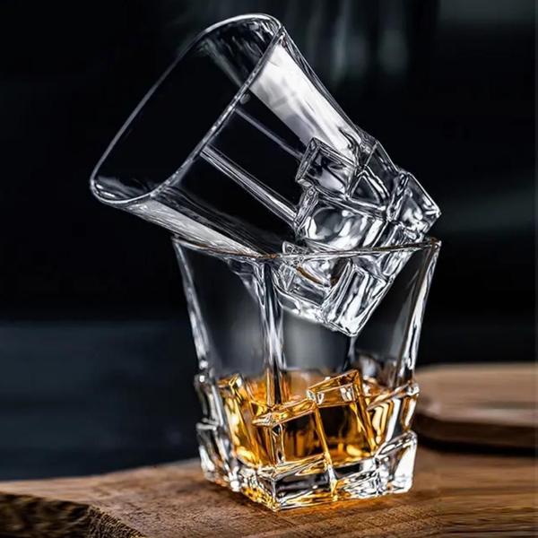 Imagem de Jogo 6 Copos Whisky Vidro Licor Luxuoso Sofisticado 285Ml