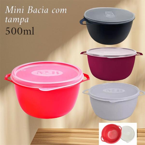 Imagem de Jogo 6 Mini Bacia  Bowl Para armazenar Mantimentos 500ml cores Sortida MB Plasticos