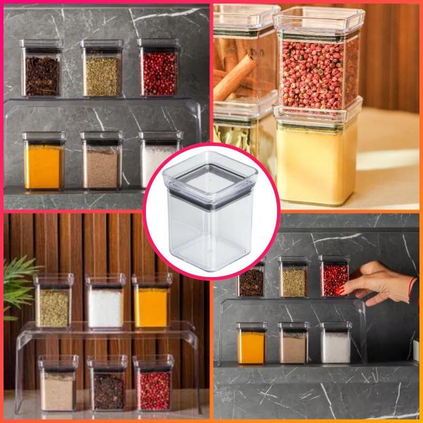 Imagem de Jogo 6 Mini Potes Paramount Mini Lumini 180ml Organizadores De Temperos Cor Transparente