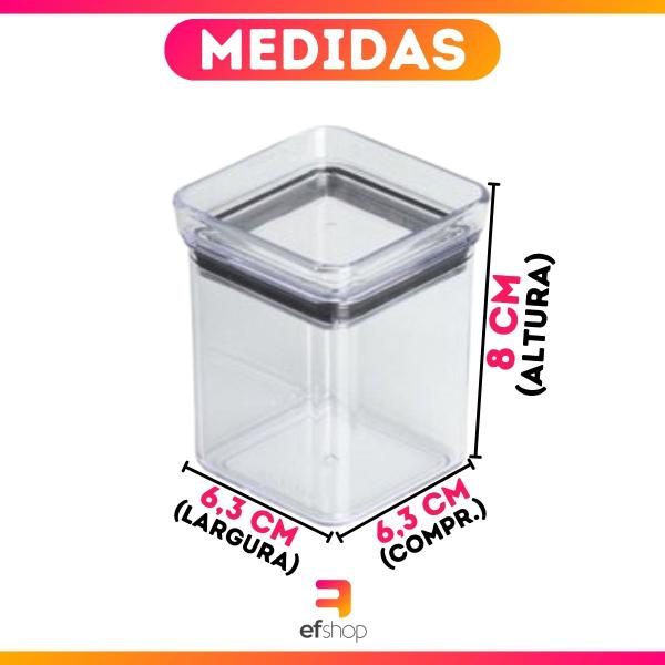 Imagem de Jogo 6 Mini Potes Paramount Mini Lumini 180ml Organizadores De Temperos Cor Transparente