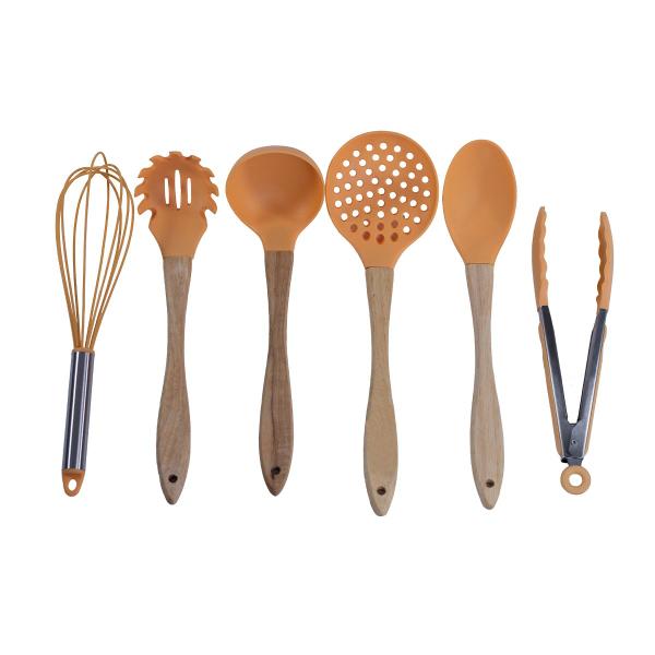 Jogo 6 Peças Silicone Utensílios de Cozinha Master Laranja Claro Wincy Imagem de Jogo 6 Peças Silicone Utensílios de Cozinha Master Laranja Claro Wincy