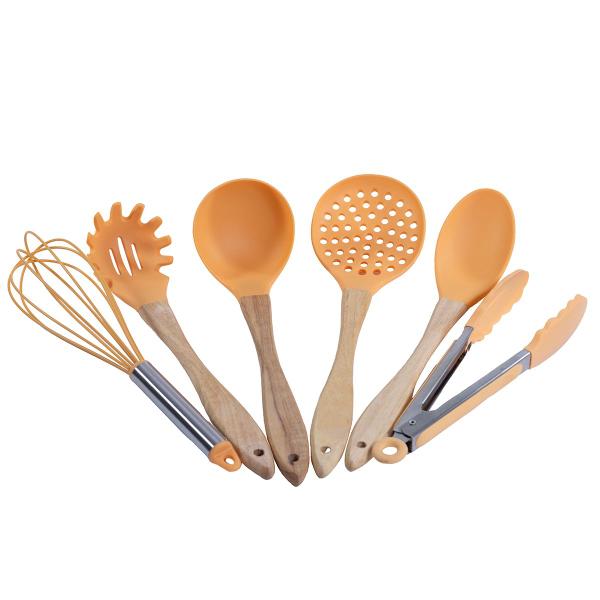 Jogo 6 Peças Silicone Utensílios de Cozinha Master Laranja Claro Wincy Imagem de Jogo 6 Peças Silicone Utensílios de Cozinha Master Laranja Claro Wincy