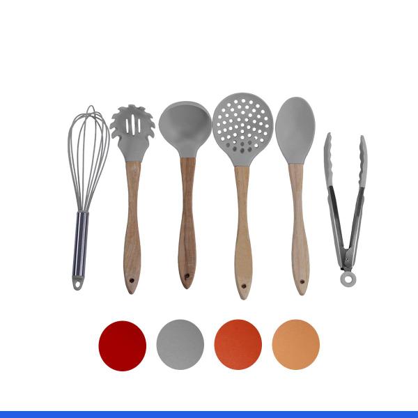 Jogo 6 Peças Silicone Utensílios de Cozinha Master Laranja Claro Wincy Imagem de Jogo 6 Peças Silicone Utensílios de Cozinha Master Laranja Claro Wincy