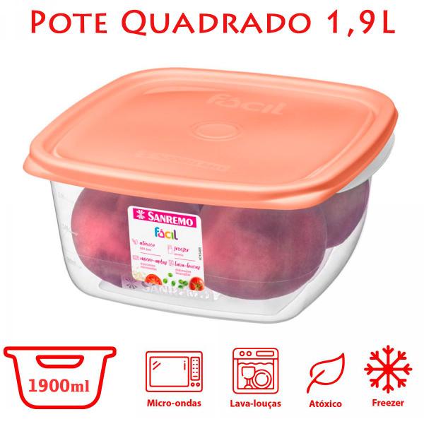 Imagem de Jogo 6 Pote Grande Guardar Congelar Alimentos 1900ml Plástico Vai Freezer Microondas