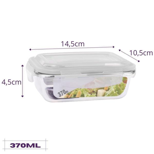 Jogo 6 Potes de Vidro Hermético Marmita Dieta Fit com 370 ml - Diversas Imagem de Jogo 6 Potes de Vidro Hermético Marmita Dieta Fit com 370 ml